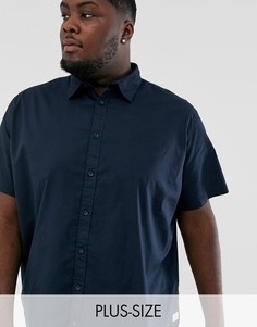Темно-синяя рубашка из эластичного хлопка с короткими рукавами Jack & Jones Originals-Темно-синий