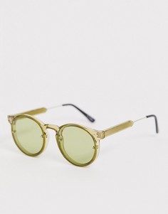 Круглые солнцезащитные очки в зеленой оправе Spitfire post punk-Зеленый