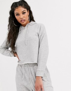 Худи для дома с необработанным краем ASOS DESIGN-Серый