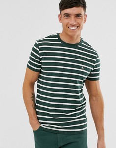 Зеленая футболка в полоску с логотипом Original Penguin-Зеленый
