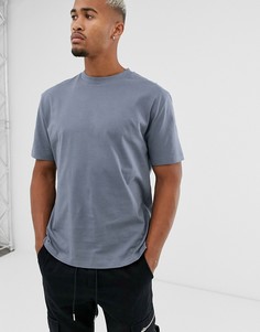 Серая свободная футболка из органического материала с круглым вырезом ASOS DESIGN-Серый