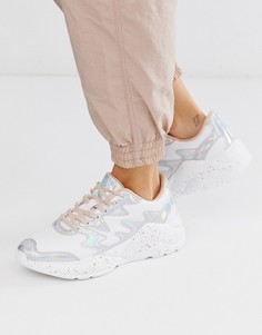 Белые кроссовки на массивной подошве Bershka-Белый