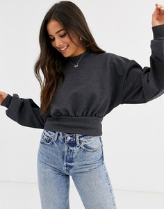 Темно-серый свитшот с рукавами \летучая мышь\" ASOS DESIGN-Черный