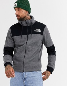 Серо-черное худи на молнии The North Face Himalayan-Серый