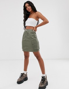 Юбка в стиле милитари с карманами карго Missguided-Зеленый