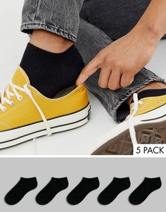 Набор из 5 пар черных спортивных носков ASOS DESIGN, скидка-Черный
