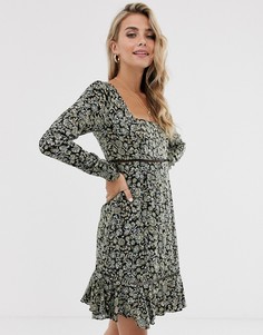Платье мини с цветочным принтом Free People boheme-Черный