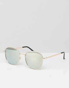 Круглые солнцезащитные очки в золотистой оправе Quay Australia Jezabell-Золотой