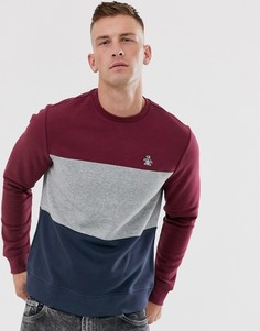 Свитшот в стиле колор блок с круглым вырезом и логотипом Original Penguin-Красный