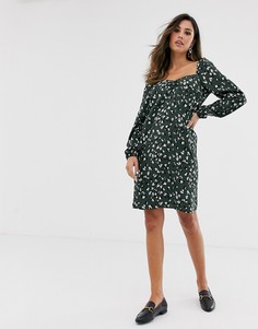 Платье с квадратным вырезом и леопардовым принтом Vila-Мульти