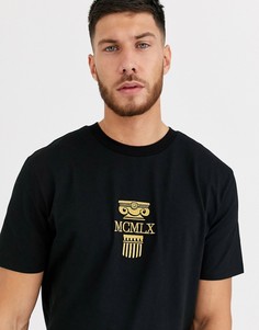 Черная футболка с логотипом River Island-Черный