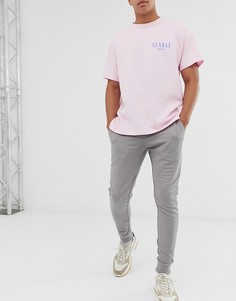 Светло-серые зауженные джоггеры ASOS DESIGN-Серый