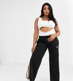 Черные широкие брюки с разрезами Puma Plus-Черный
