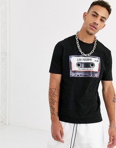 Черные брюки с принтом Love Moschino-Черный