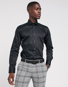 Черная узкая рубашка Ted Baker-Черный