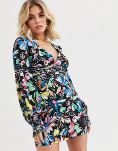 Платье мини с цветочным принтом Vestire cape fear-Мульти