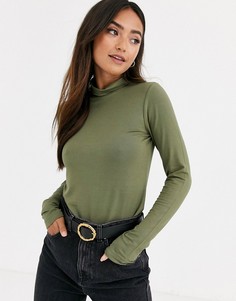 Водолазка цвета хаки ASOS DESIGN-Зеленый