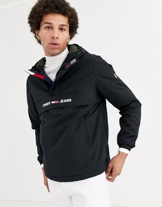 Черная дутая куртка с небольшим логотипом на груди Tommy Jeans-Черный