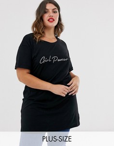 Черная футболка с принтом New Look curve-Черный