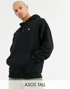 Oversize-худи черного цвета с треугольником ASOS DESIGN Tall-Черный