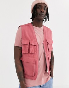 Розовый жилет в стиле милитари ASOS DESIGN