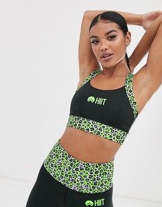 Бюстгальтер с неоновым леопардовым принтом HIIT-Мульти