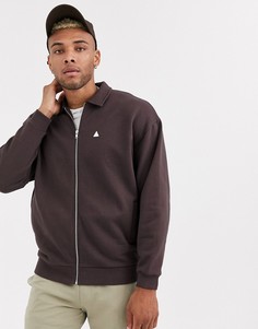 Коричневая трикотажная oversize-куртка Харрингтон ASOS DESIGN-Коричневый