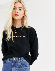 Лонгслив с логотипом Tommy Jeans-Черный