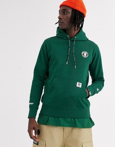 Худи зеленого цвета с вышивкой логотипа AAPE By A Bathing Ape One Point-Зеленый