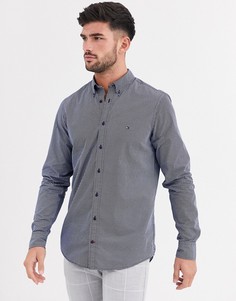 Приталенная рубашка в горошек с длинными рукавами Tommy Hilfiger-Синий