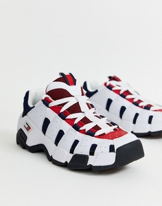Белые кроссовки на массивной подошве с контрастной шнуровкой Tommy Jeans-Белый