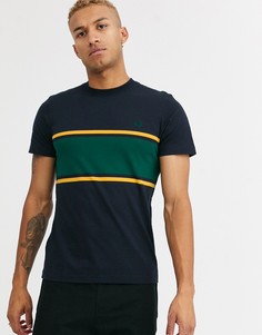Темно-синяя футболка со вставкой Fred Perry-Темно-синий
