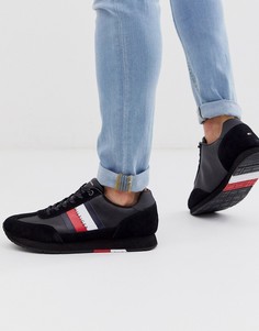 Черные кроссовки из замши и кожи Tommy Hilfiger - corporate-Черный