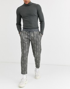 Зауженные джоггеры с полосками ASOS DESIGN-Темно-синий