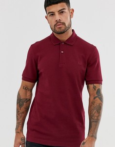 Бордовое поло с отделкой на воротнике Fred Perry-Красный