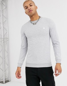 Серый меланжевый обтягивающий свитшот с треугольником ASOS DESIGN