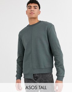 Свободный свитшот со вставками и ступенчатой кромкой ASOS DESIGN Tall-Черный