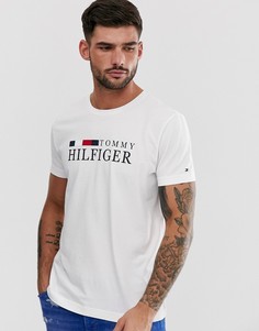 Белая футболка с логотипом на груди Tommy Hilfiger-Белый