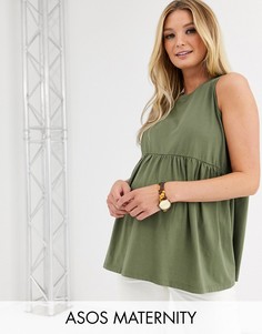 Свободный топ без рукавов ASOS DESIGN Maternity-Зеленый