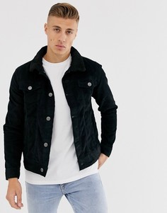 Вельветовая куртка с воротником \борг\" Brave Soul-Черный