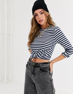 Лонгслив в полоску Tommy Jeans-Темно-синий