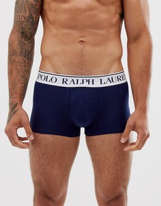 Темно-синие боксеры-брифы с фирменным контрастным поясом Polo Ralph Lauren-Темно-синий