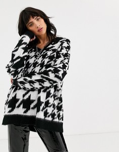 Oversize-джемпер в ломаную клетку ASOS DESIGN-Мульти