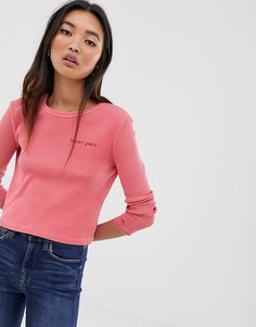 Футболка с длинным рукавом в рубчик Tommy Jeans-Красный