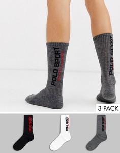 Набор носков (белый/серый/черный) Polo Ralph Lauren - polo sport (3 пары)