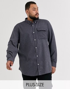 Серо-синяя рубашка в клетку River Island Big & Tall-Темно-синий