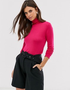 Розовый базовый джемпер с высоким воротником Stradivarius
