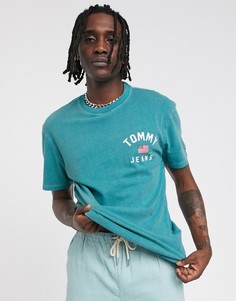 Зеленая футболка с логотипом-флагом Tommy Jeans americana-Зеленый