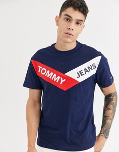 Футболка с шевронным принтом Tommy Jeans-Темно-синий