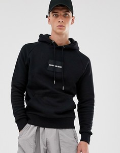 Худи черно-белого цвета с небольшим логотипом на груди Calvin Klein Jeans-Черный